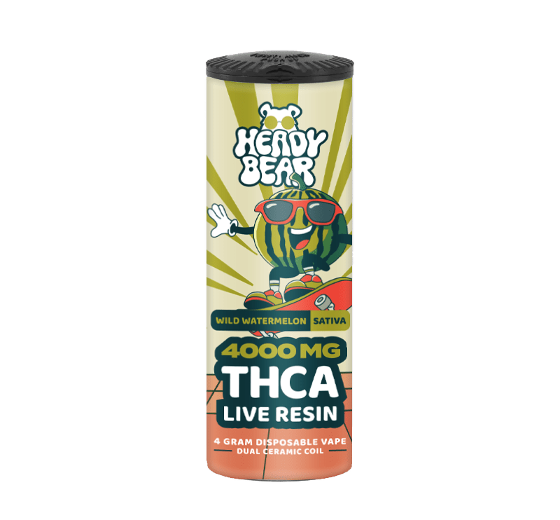 New! Heady Bear - Wild Watermelon Vape (Sativa) 6pcs - Tree Spirit Wellness