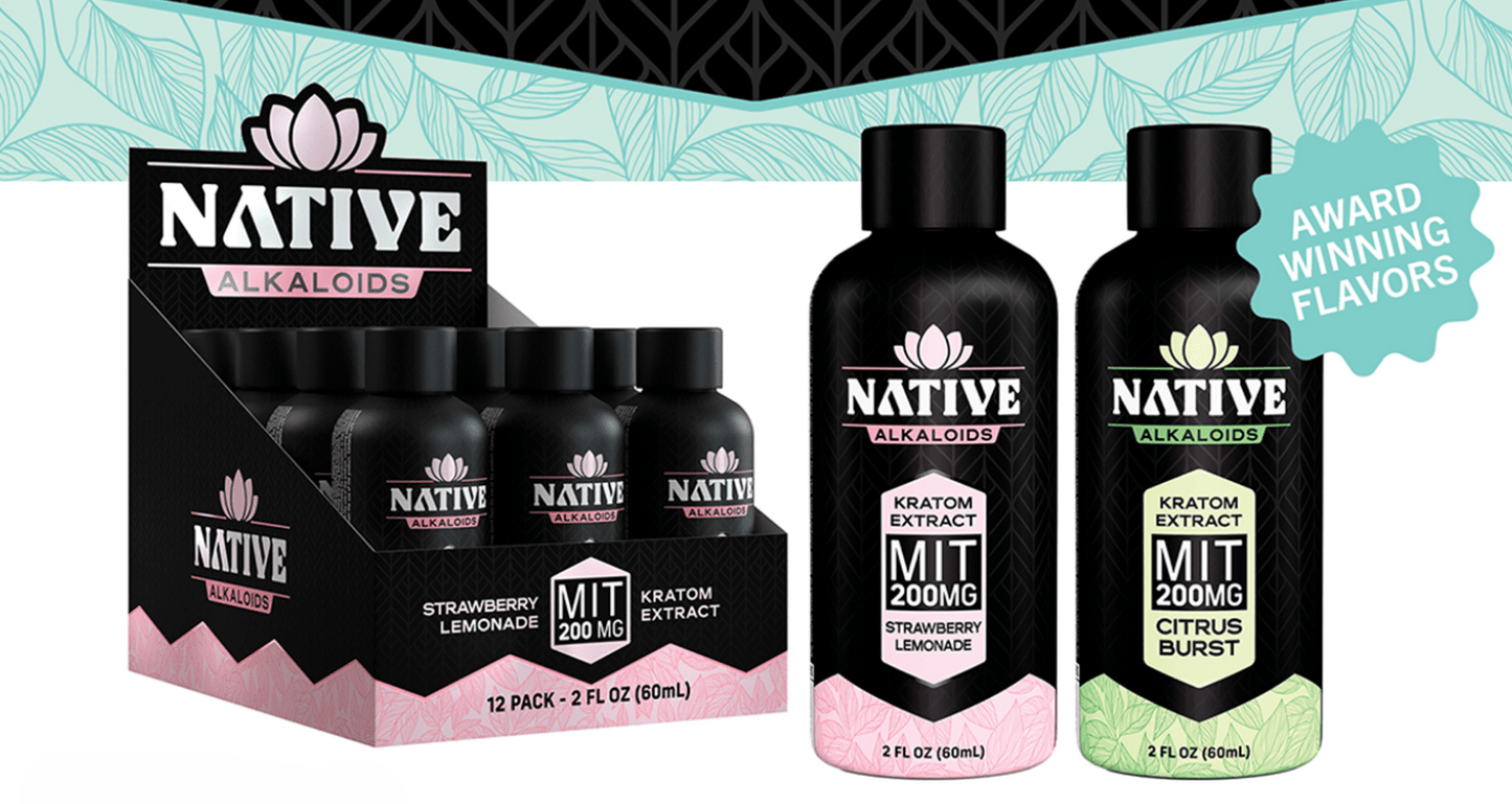 MIT/KRATOM – 25mg Strawberry lemonade - Native Alkaloids (Case of 12) - Tree Spirit Wellness