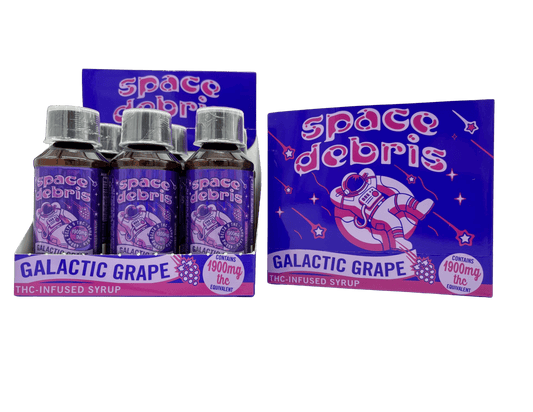 NEW! Space Debris Syrup Galactic Grape 4oz 450mg - 400mg Delta 9 + 50mg THCp Display 6 pack - Tree Spirit Wellness