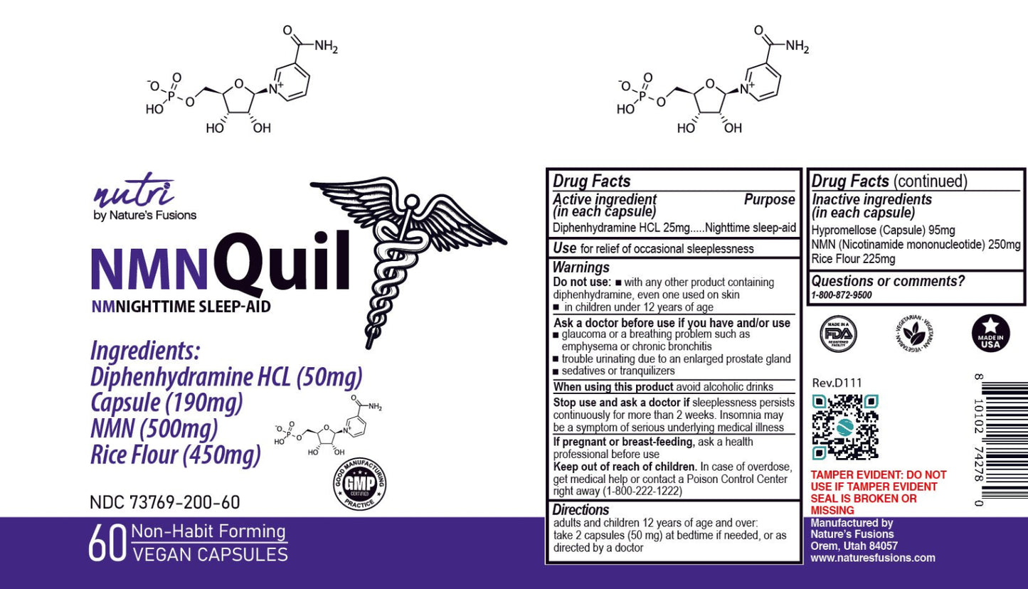 NMNQuil (NMN+Diphenhydramine HCL) 500mg/50mg - Tree Spirit Wellness