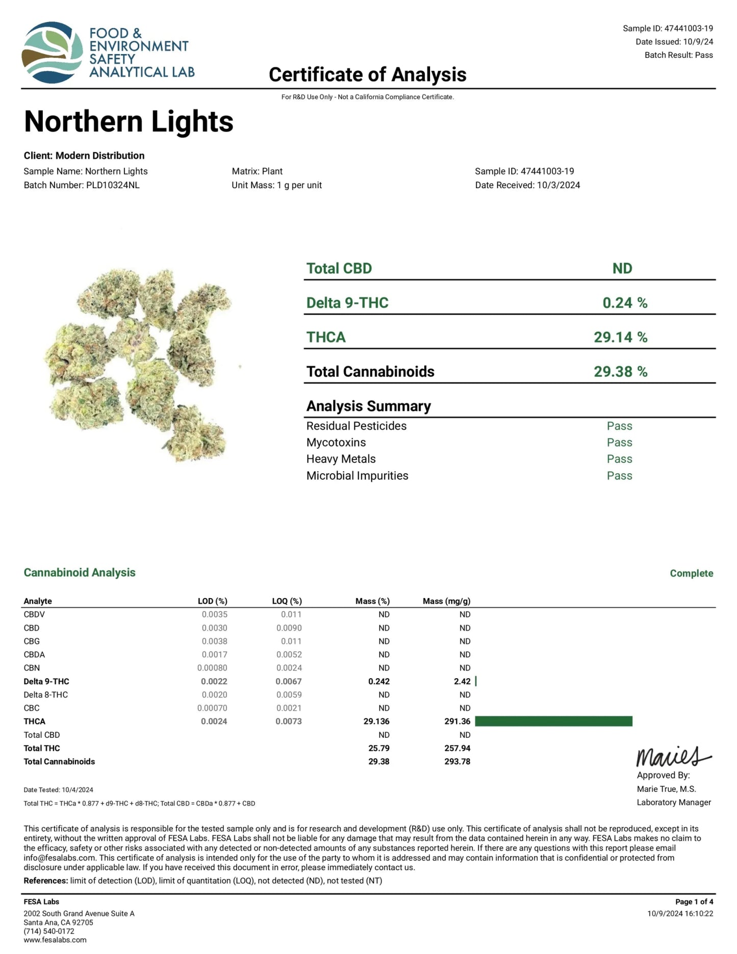 Northern Lights EXOTIC THCA FLOWER - Indica Hybrid (8ct) - Tree Spirit Wellness
