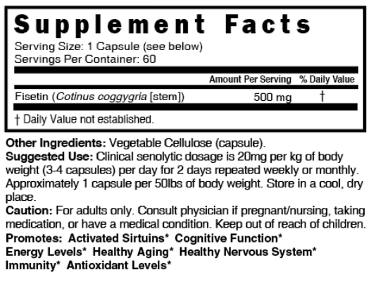 Fisetin 500 mg - 60ct - Tree Spirit Wellness