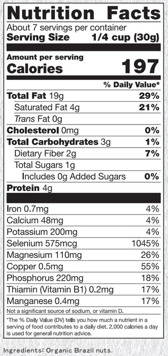 Nuts | Raw | Soaked & Dried | Certified Organic | Brazil Nuts | 7 oz. - Tree Spirit Wellness