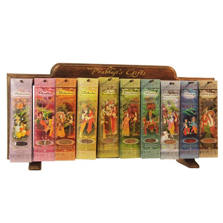Prabhuji Display Rack - Horizontal - 10 Fragrances Incense Sticks - 130 Packs - Tree Spirit Wellness