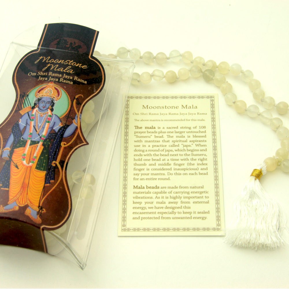 Prayer Mala Beads - Moon Stone - 108 Prayer Beads - Tree Spirit Wellness