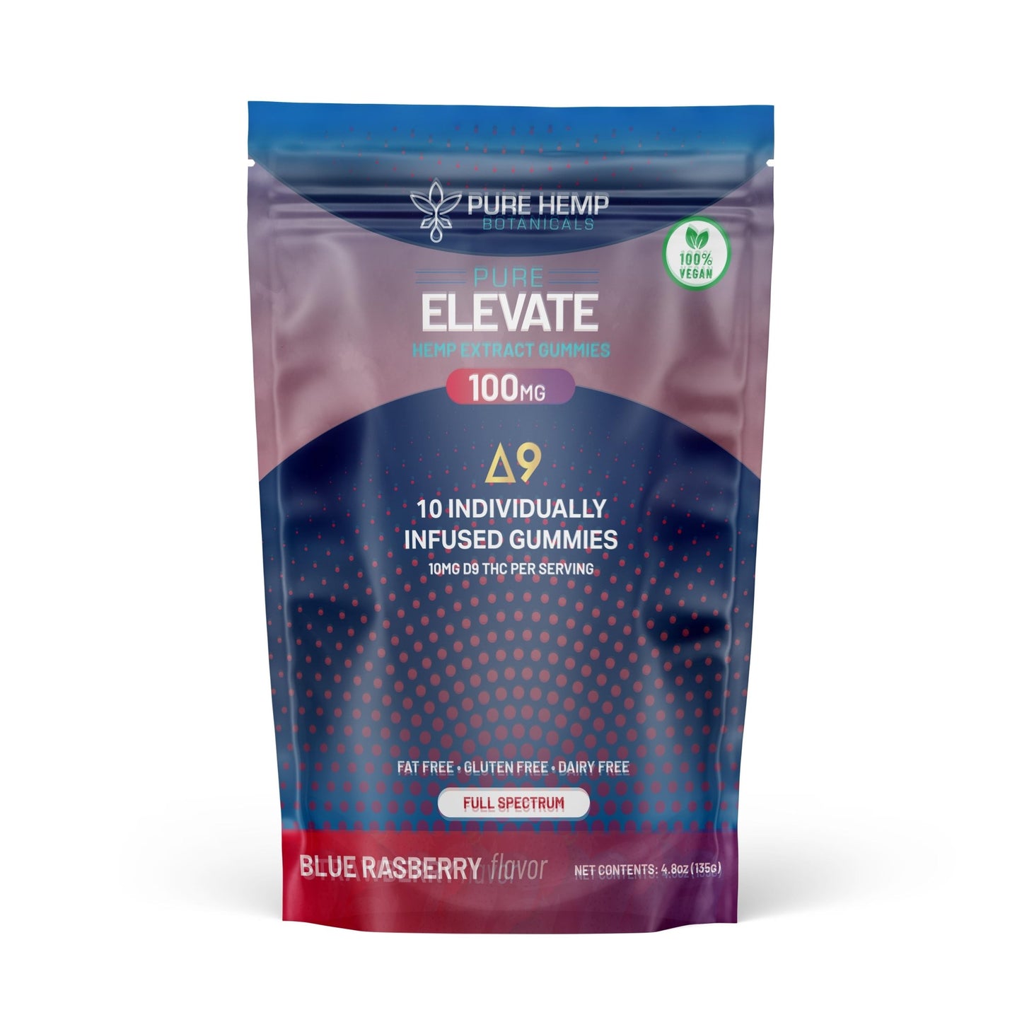 Pure Elevate Gummies 100mg Delta 9 - 30ct - Tree Spirit Wellness