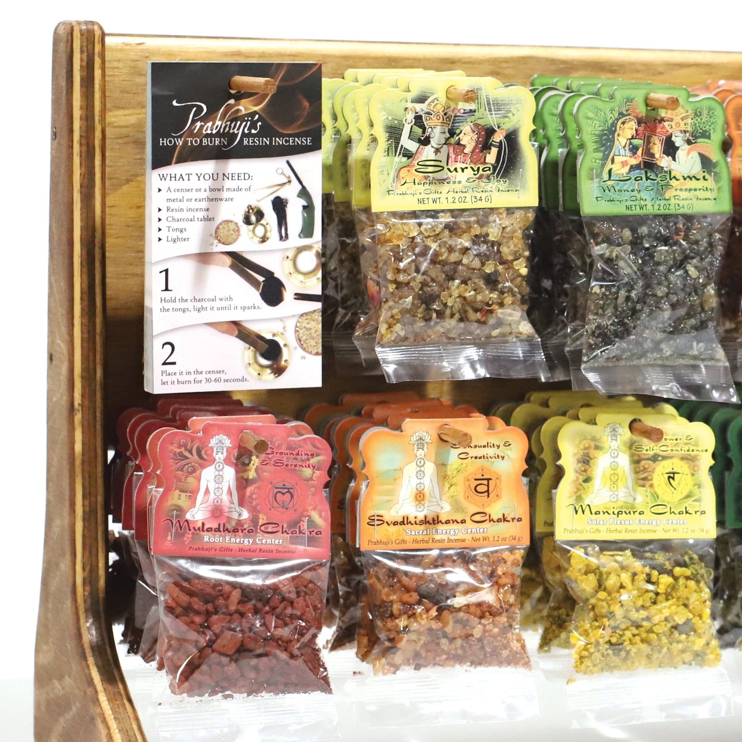 Resin Incense - how to burn instructions - tear - off 100 sheet pad - Shelf talker - Tree Spirit Wellness