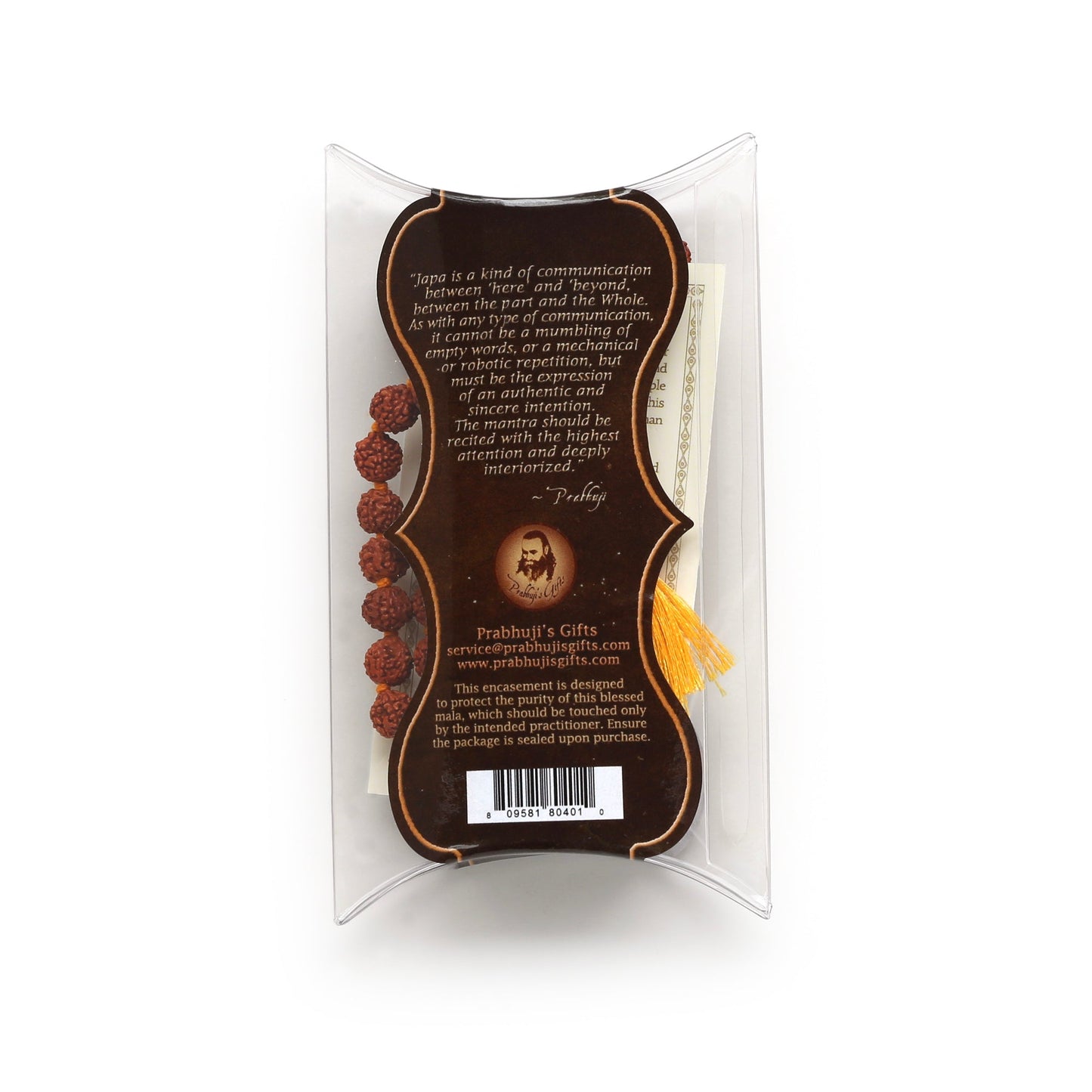 Prabhuji Prayer Mala Beads - Rudraksha - 108 Prayer Beads