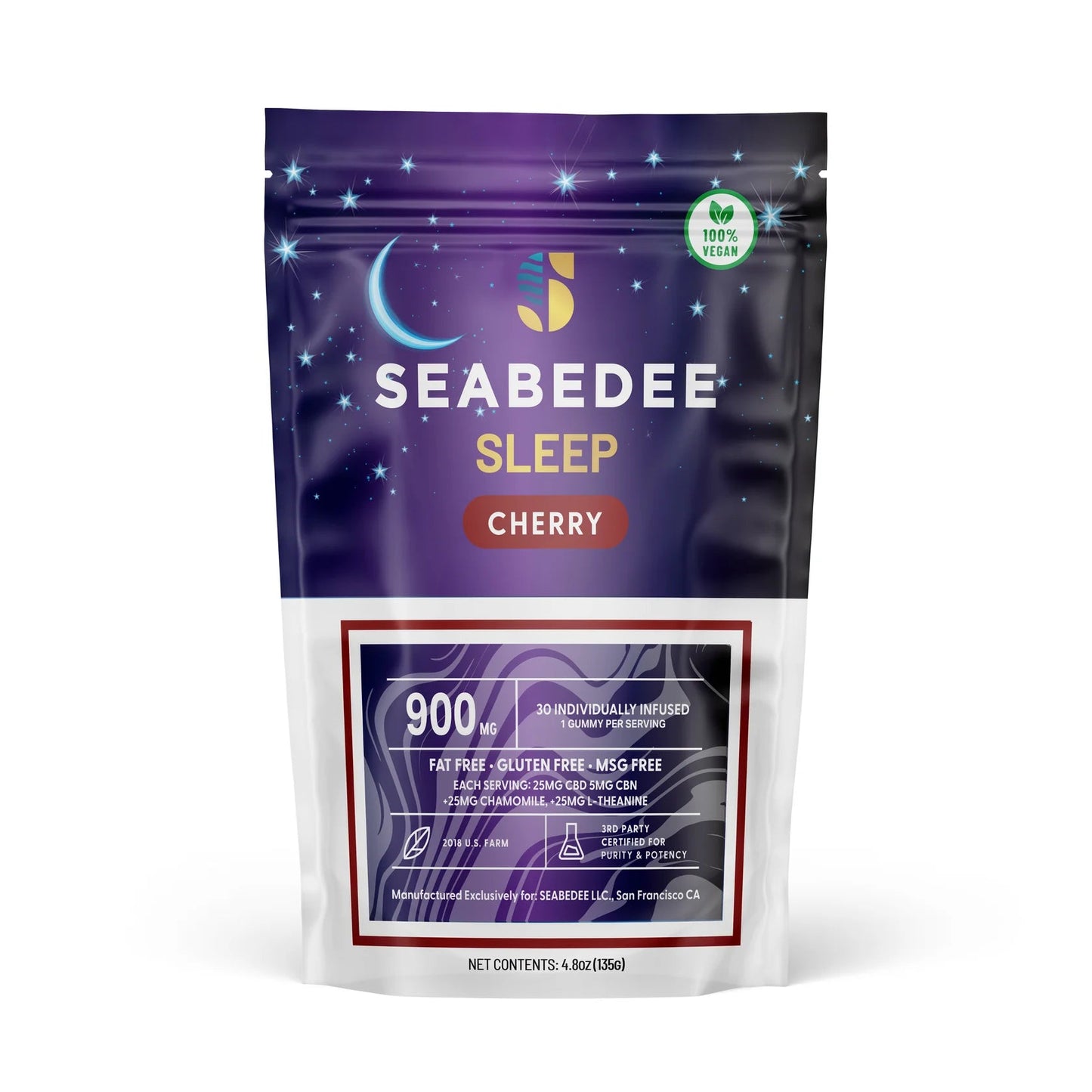 Sleep Aid Gummies 900 mg Cannabinoids - Cherry - Tree Spirit Wellness