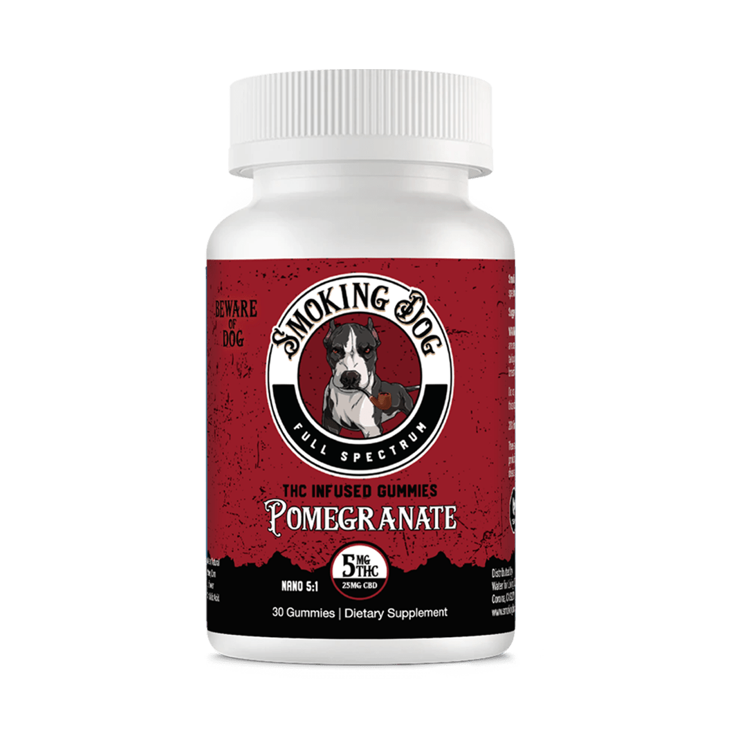 Smoking Dog CBD + THC Gummies POMEGRANATE - Tree Spirit Wellness