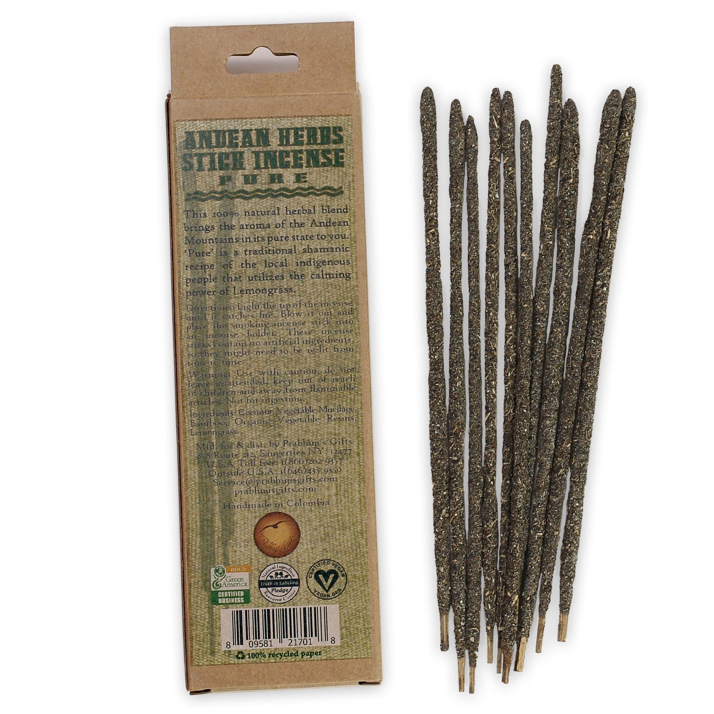 Smudging Incense - Gentle - Andean Herbs Incense Sticks - Vitality & Health - Tree Spirit Wellness