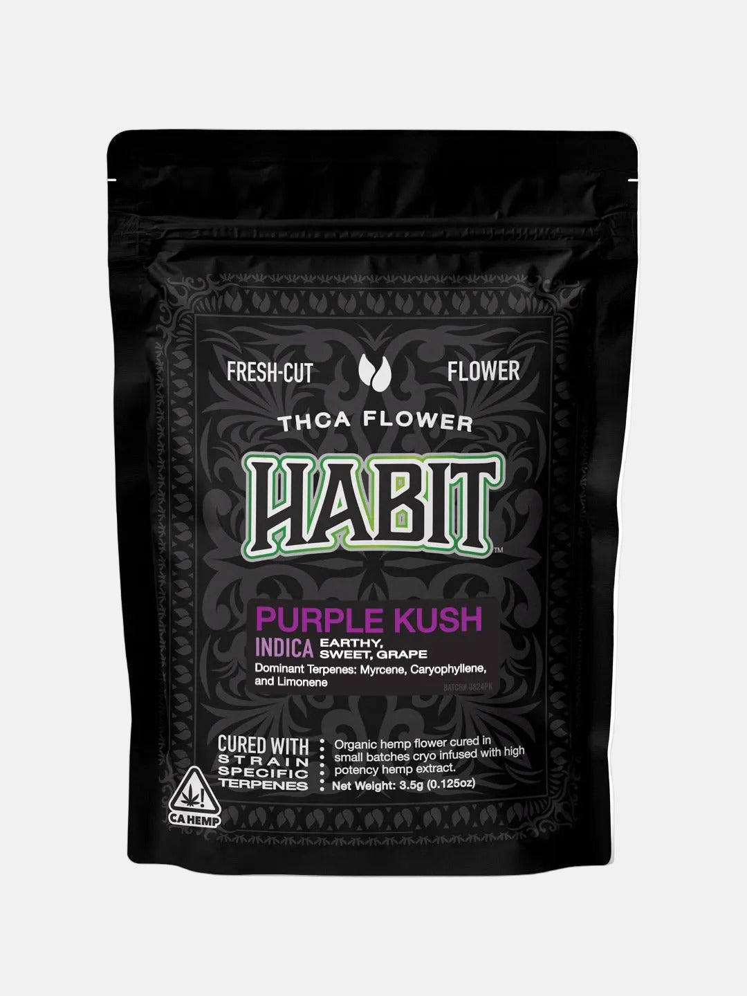 THCA 3.5g Flower Mylar bag Purple Kush (Indica) - Tree Spirit Wellness