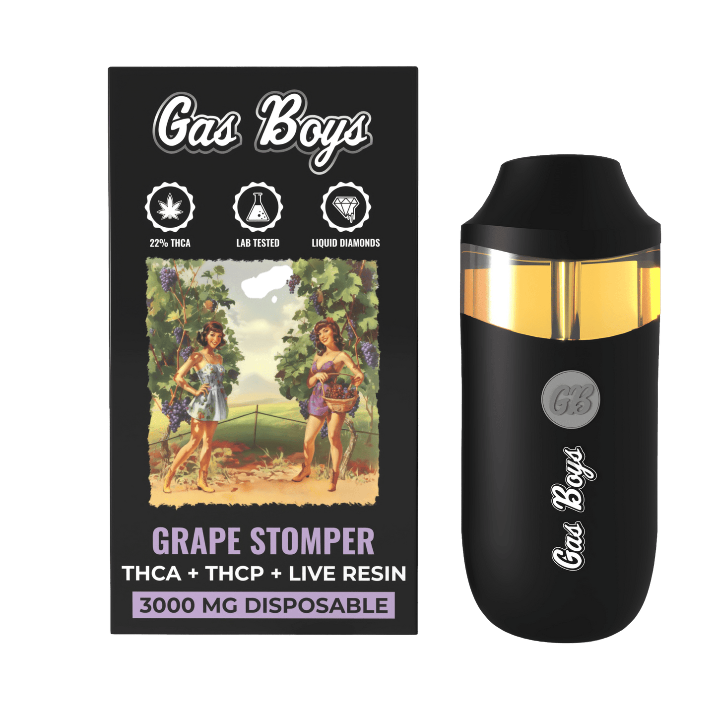 THCA DISPOSABLE VAPE - Grape Stomper - 3000MG DISPOSABLE - Indica (6 DEVICES) - Tree Spirit Wellness