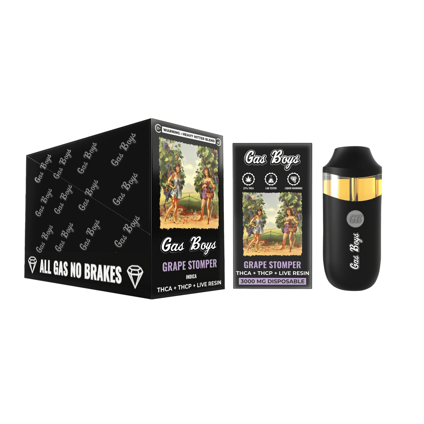 THCA DISPOSABLE VAPE - Grape Stomper - 3000MG DISPOSABLE - Indica (6 DEVICES) - Tree Spirit Wellness