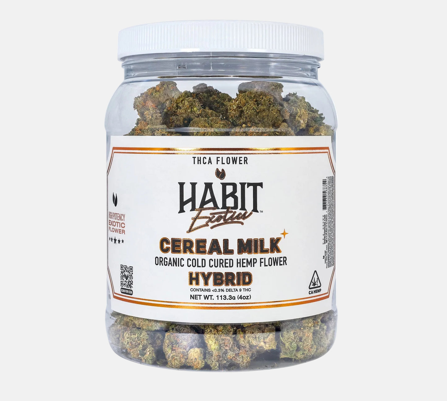 THCA Exotics Flower Jar Cereal Milk 4oz (Hybrid) - BULK - Tree Spirit Wellness
