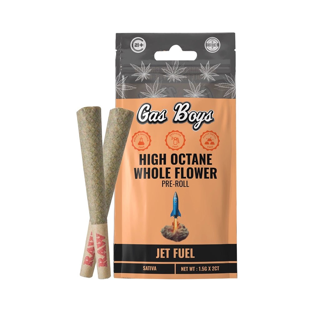 THCA Whole Flower PRE - ROLL Jet Fuel Display Box - Sativa (10ct pouches) - Tree Spirit Wellness