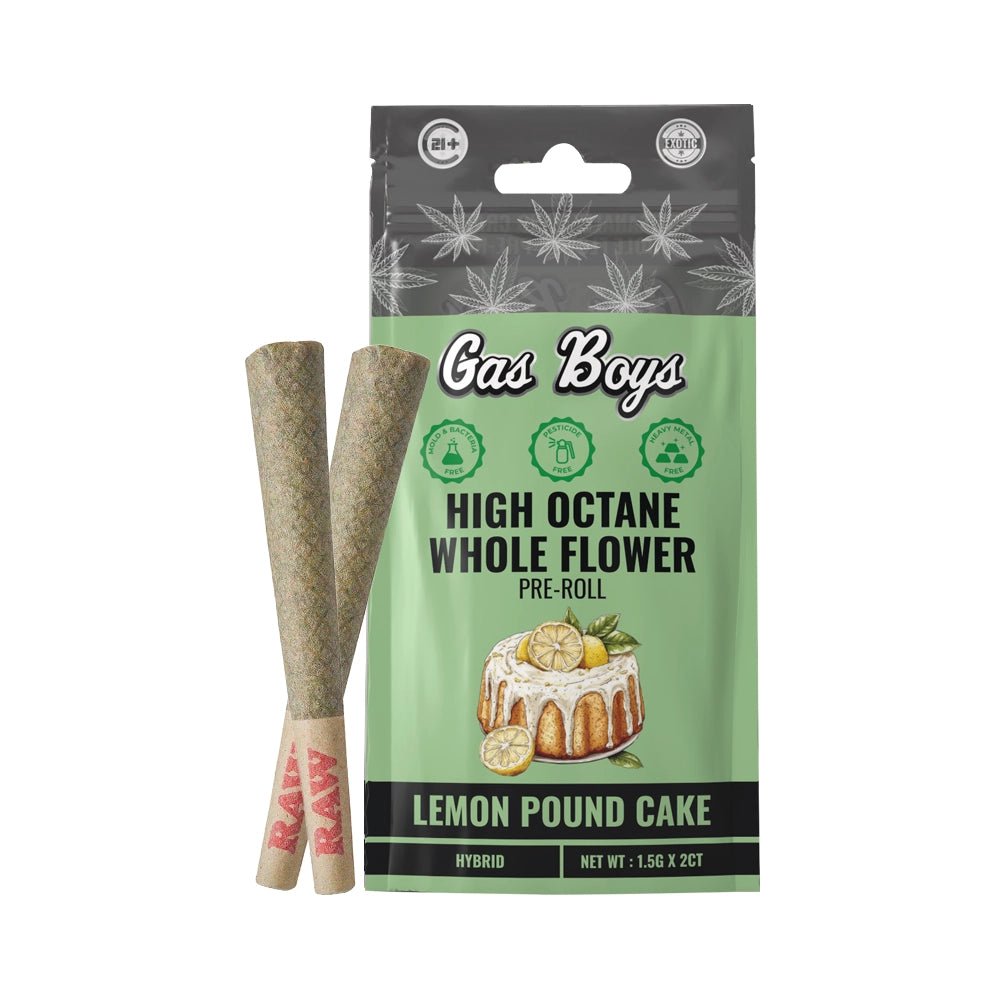 THCA Whole Flower PRE - ROLL Lemon Pound Cake Display Box - Hybrid (10ct pouches) - Tree Spirit Wellness