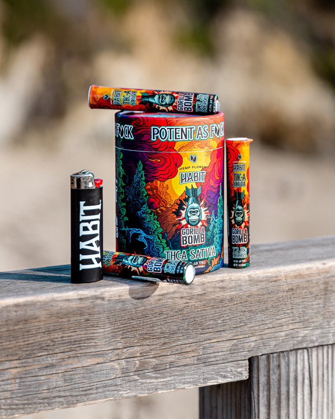 THCA.75g PRE - Rolls 2Pk Gorilla Bomb (Sativa) Case of 20 - Tree Spirit Wellness