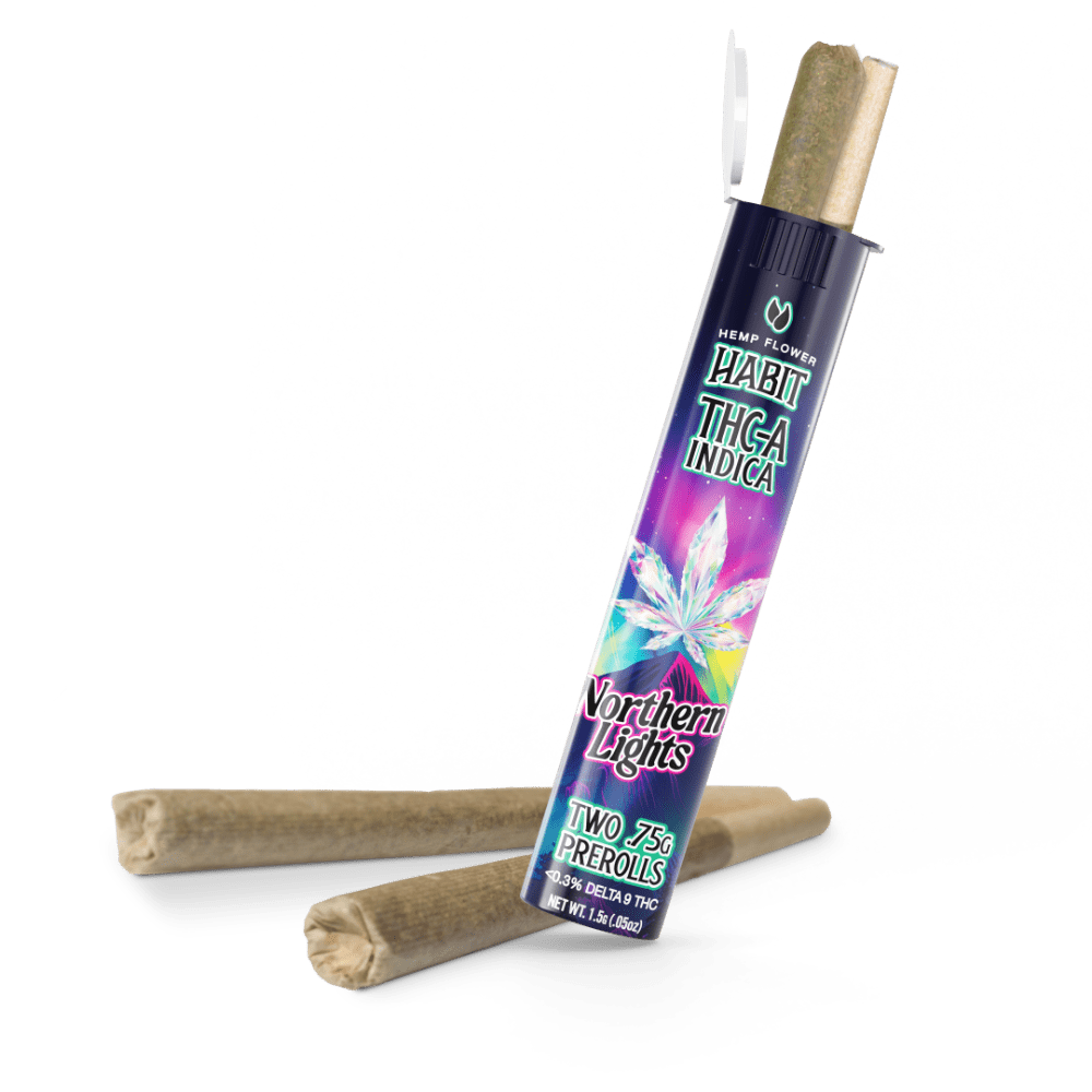 THCA.75g PRE - Rolls 2Pk Northern Lights (Indica) Case of 20 - Tree Spirit Wellness