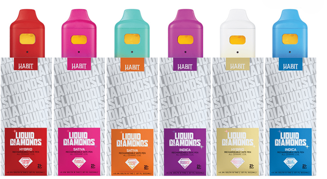 THCP Liquid Diamonds - Mango Haze 2g Rechargeable Vape (Sativa) - 10 Pack - Tree Spirit Wellness