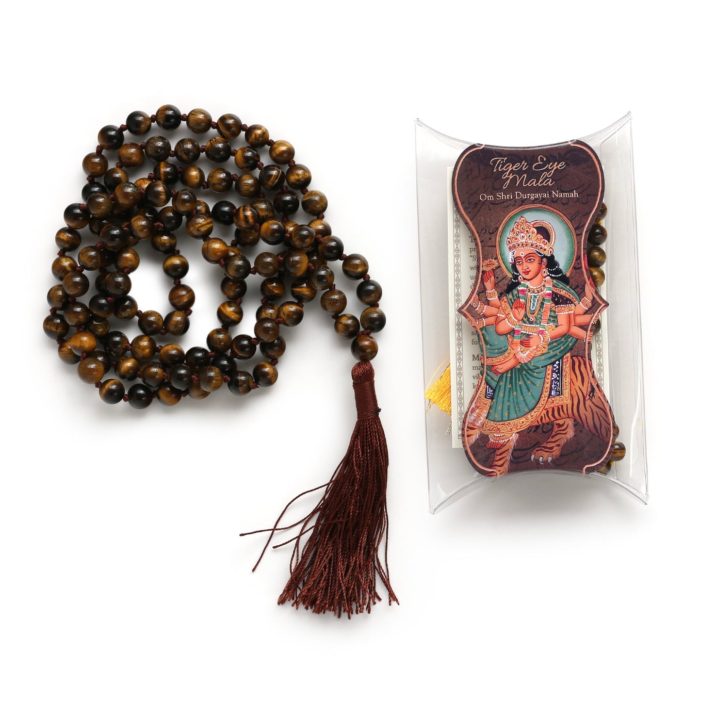 Prabhuji Prayer Mala Beads - Tiger Eye - 108 Prayer Beads
