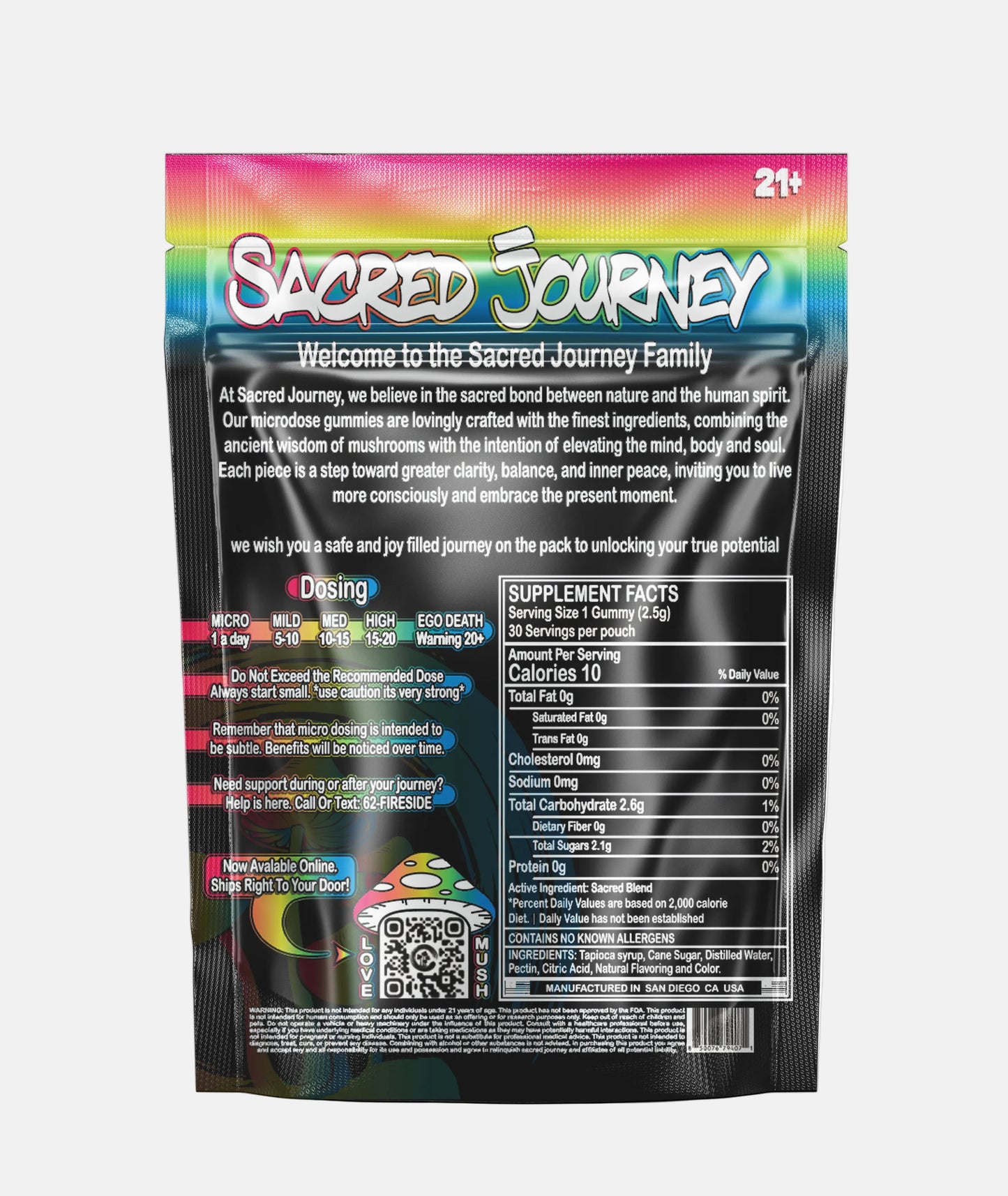 Microdose Gummies back – Tropical Punch - Tree Spirit Wellness