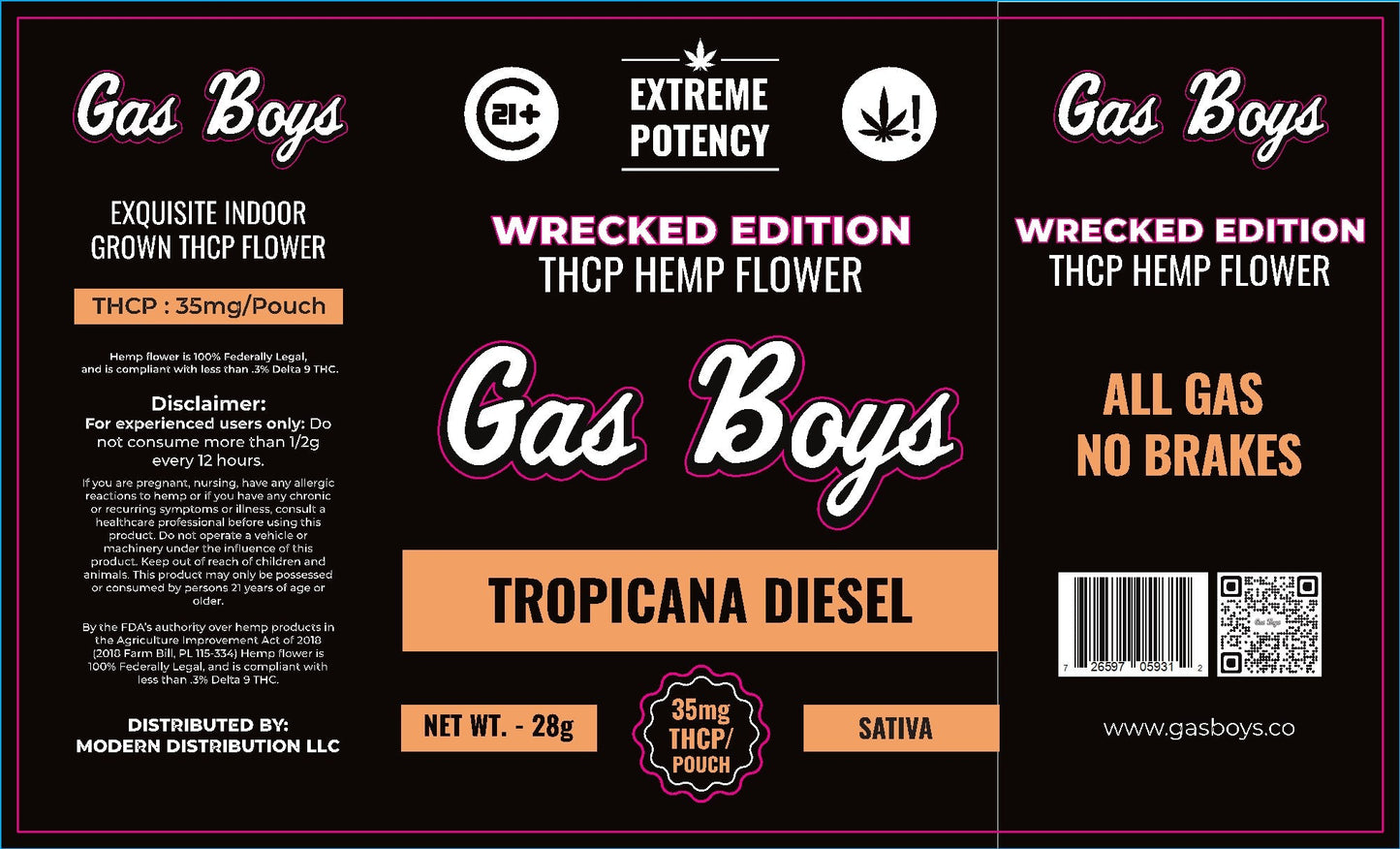 Tropicana Diesel - THCP FLOWER JUG - Sativa 28CT - Tree Spirit Wellness