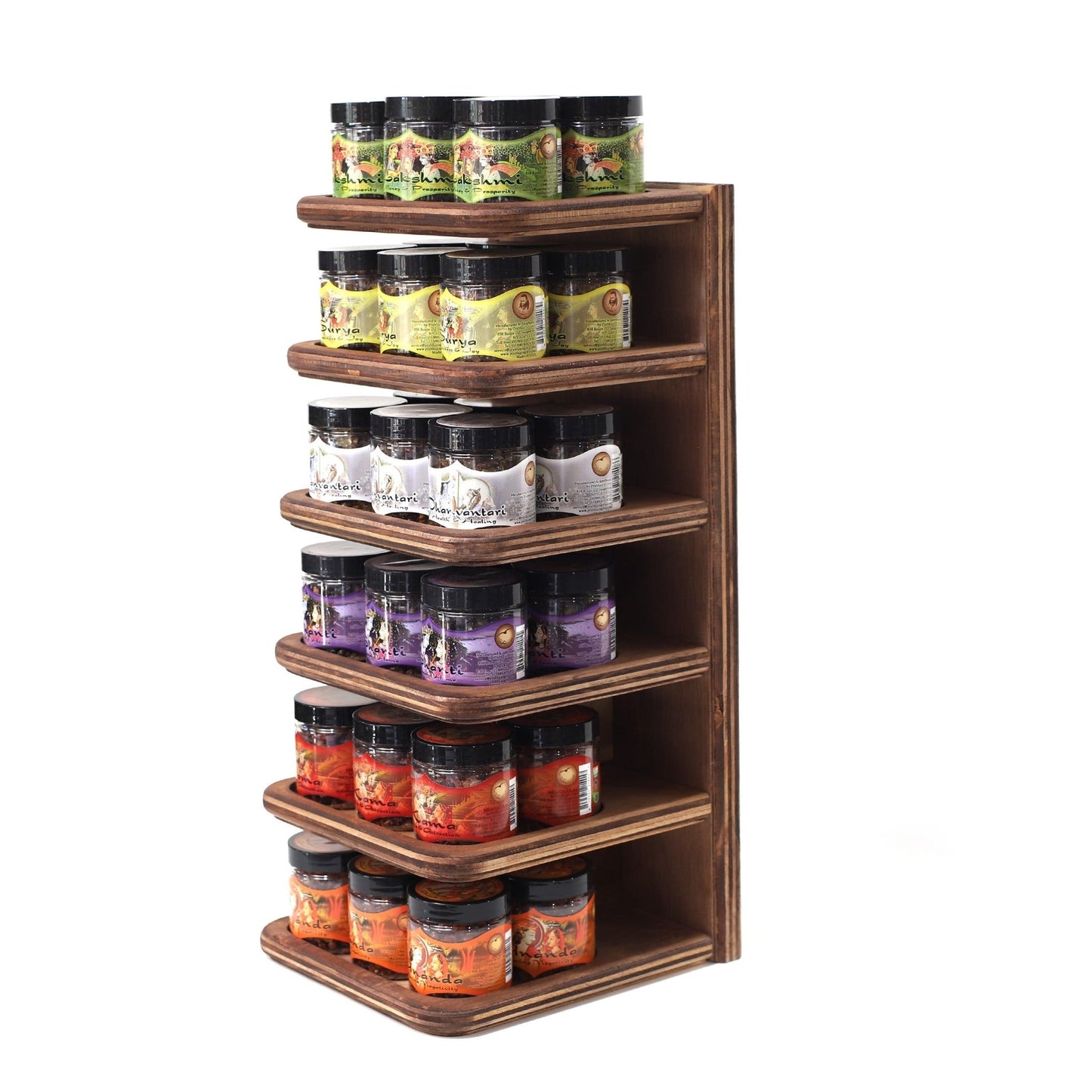 Wholesale Opening Bundle - Herbal Resin Incense - Display Rack with 6 - Fragrance Intention Line 2.4 oz (68g) Jars - 36 Packs - Tree Spirit Wellness