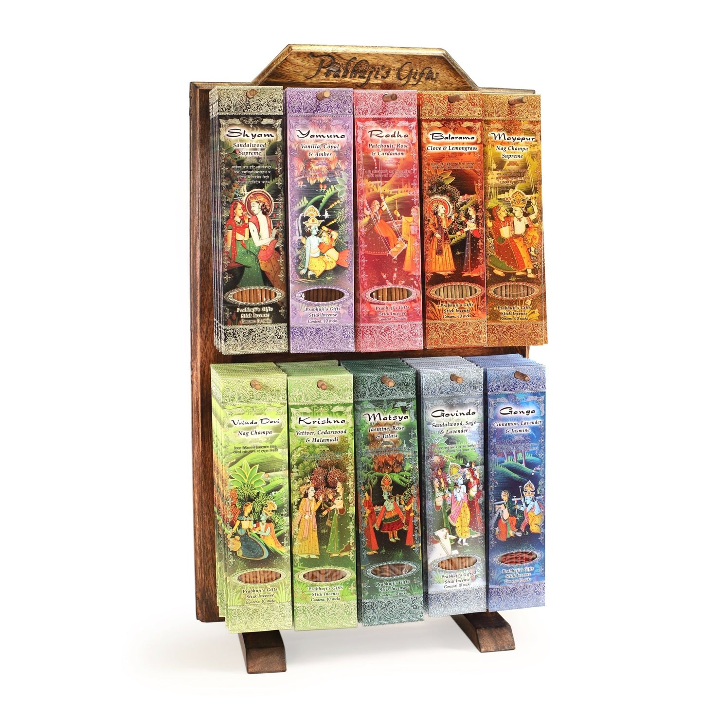 Wholesale Opening Bundle - Incense - Display Rack with 10 Fragrance Variety of Your Choice - 130 Packs (Vertical) - Tree Spirit Wellness