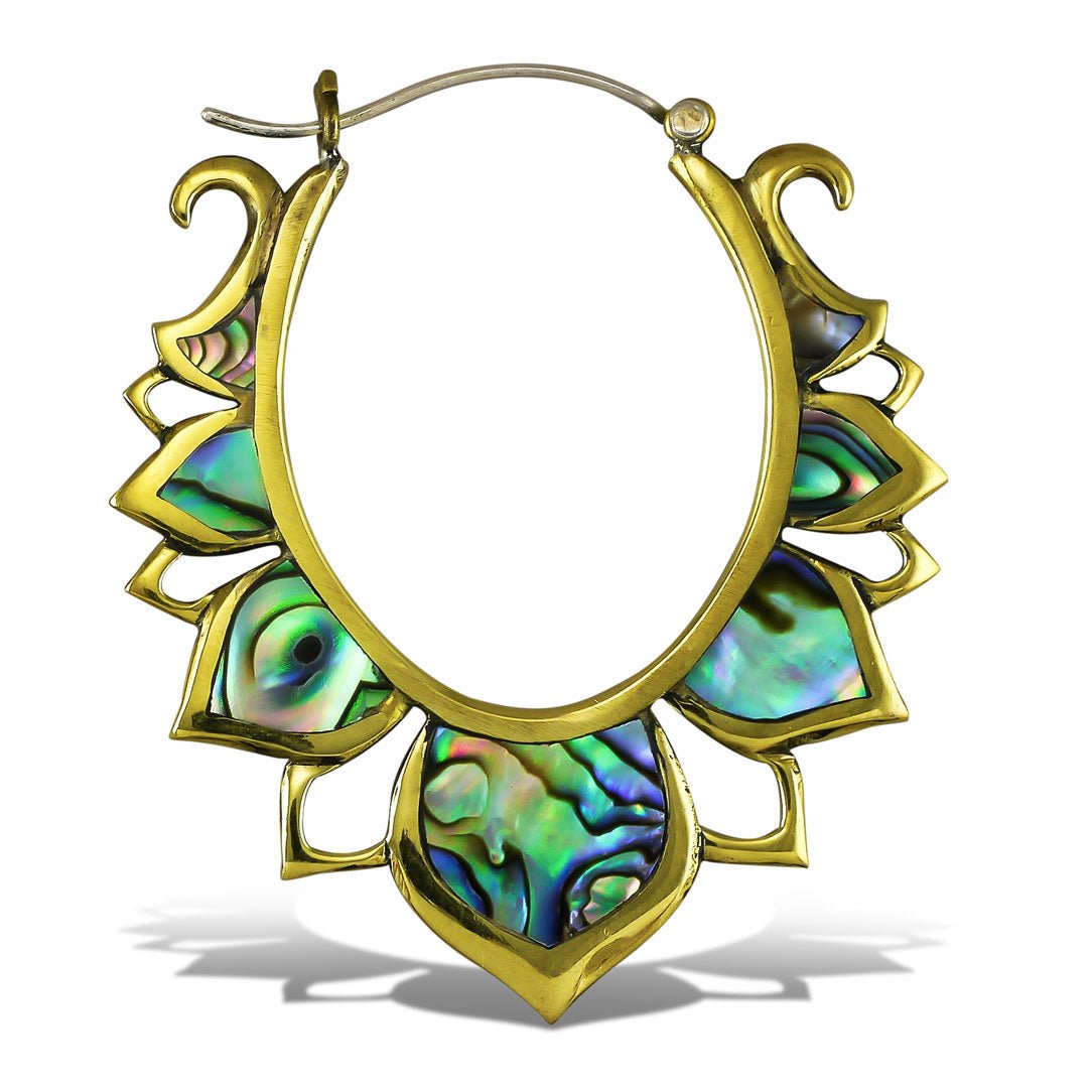 Abalone Lotus Drops - Silver Post - Tree Spirit Wellness