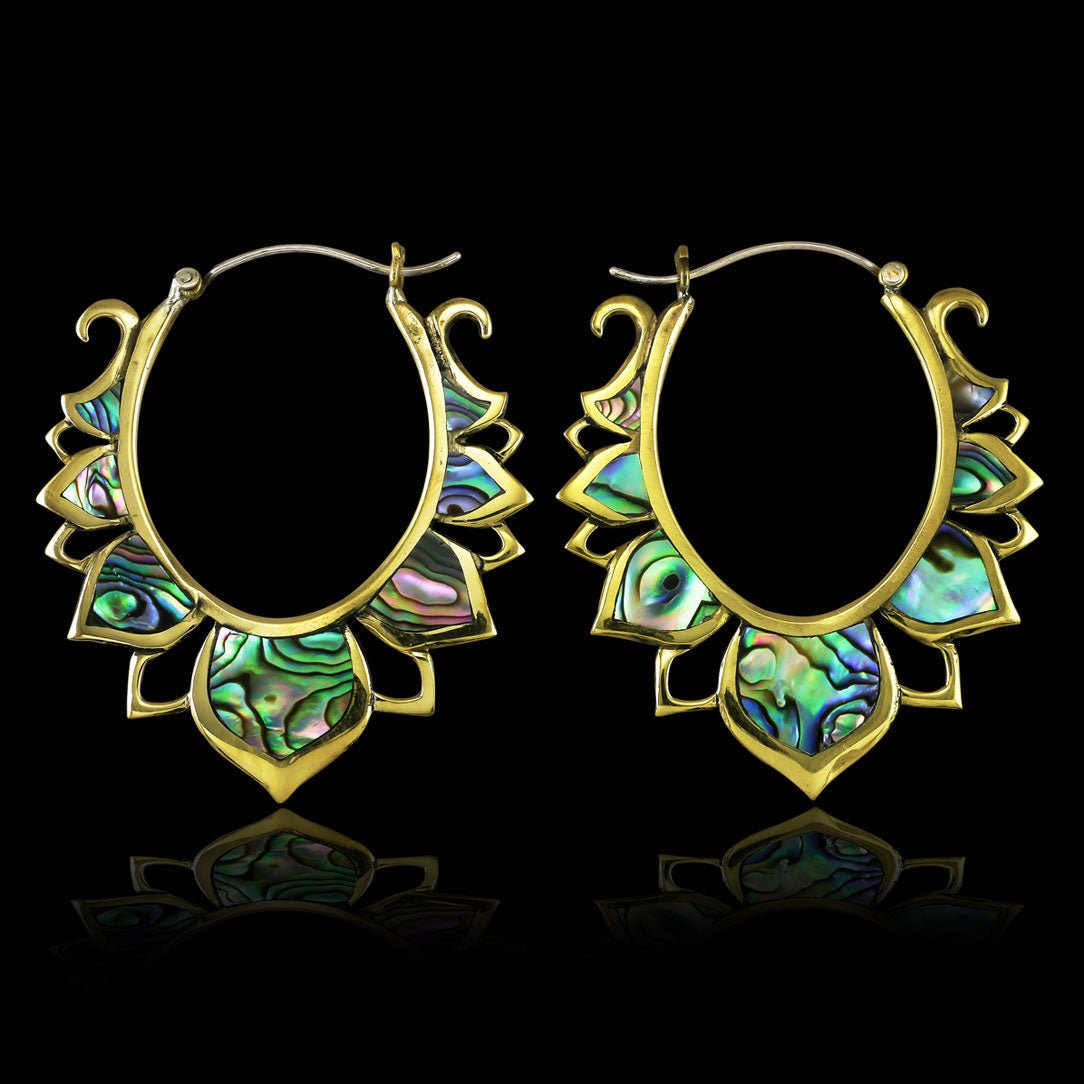 Abalone Lotus Drops - Silver Post - Tree Spirit Wellness