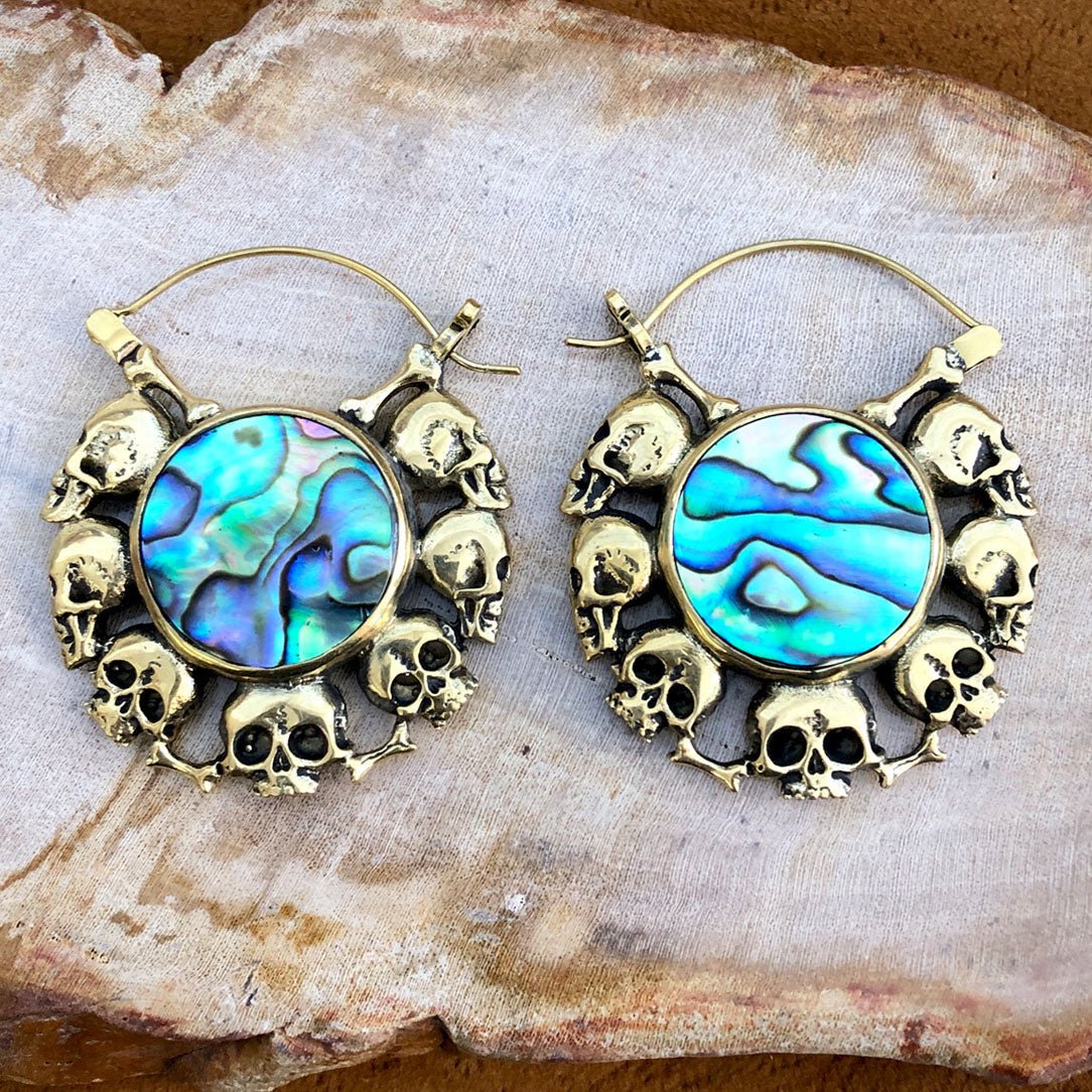 Abalone Skull Hoops - Tree Spirit Wellness