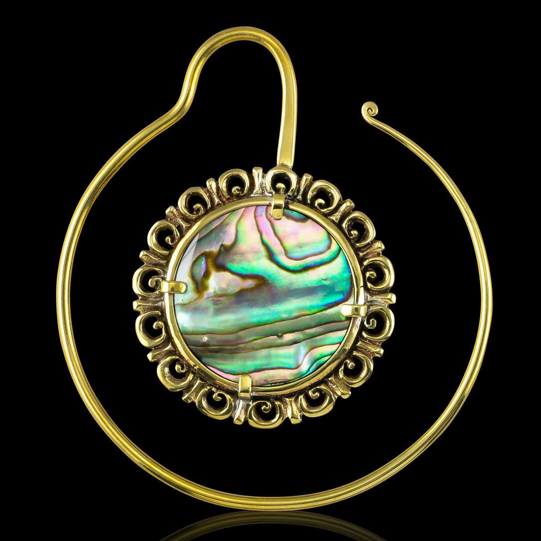 Abalone Spiral Hoops - Tree Spirit Wellness