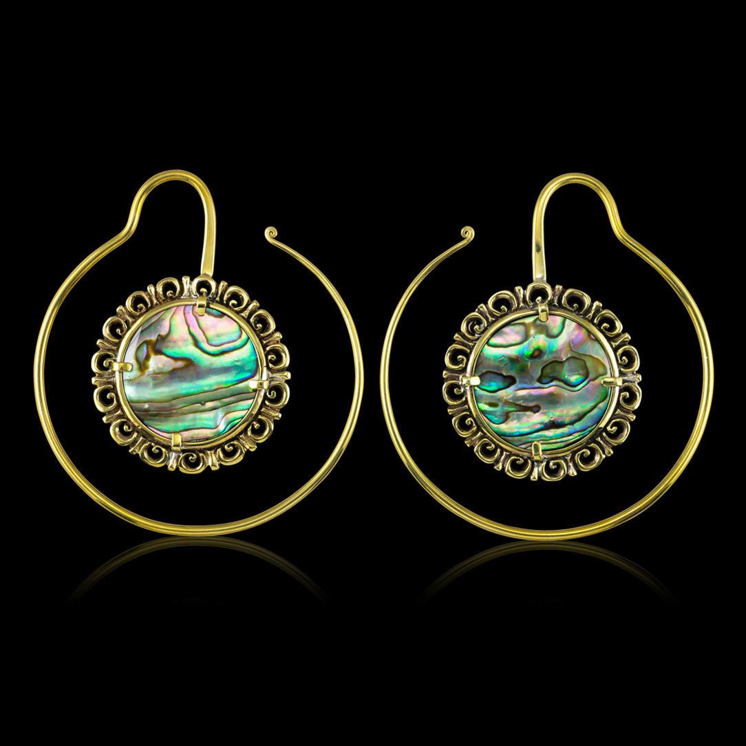Abalone Spiral Hoops - Tree Spirit Wellness
