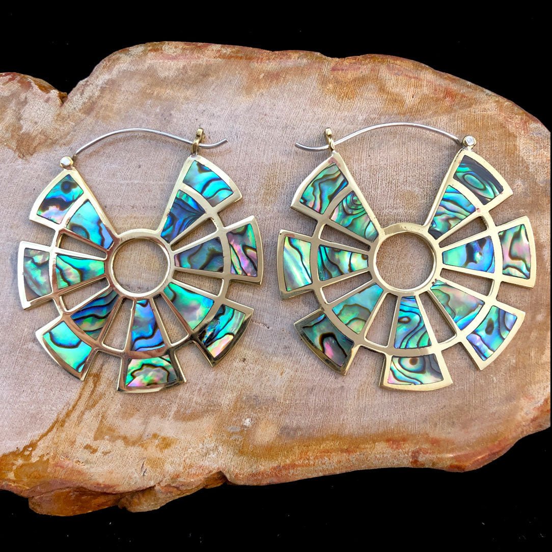 Abalone Stargazers - Silver Posts - Tree Spirit Wellness
