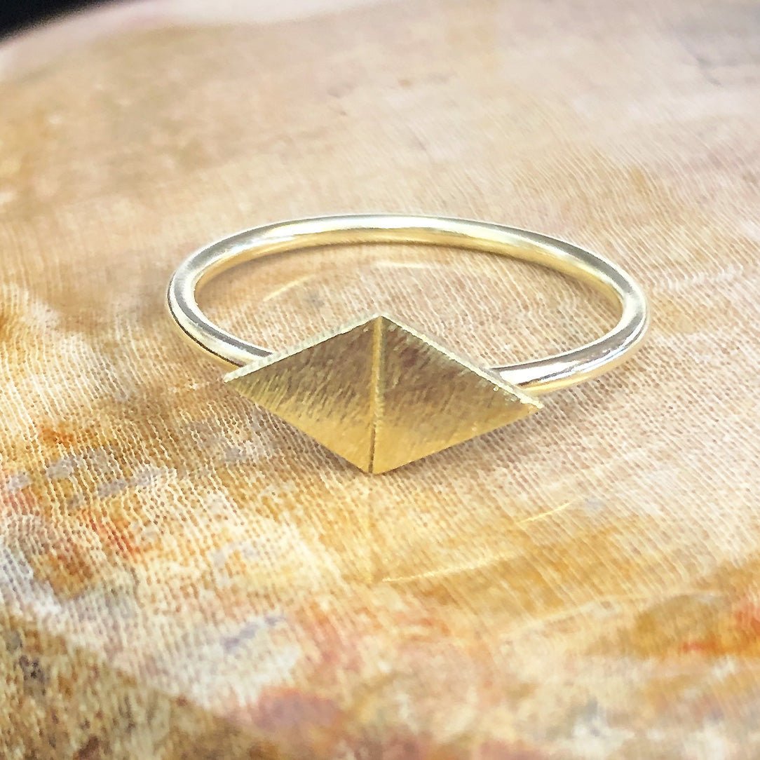 Adjustable Triangle Ring - Brass - Tree Spirit Wellness