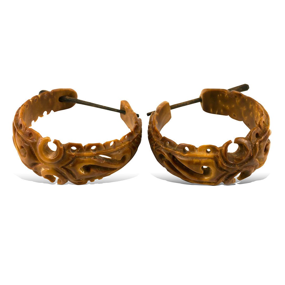 Bhima Hoops - Piassava Palm Nut - Tree Spirit Wellness