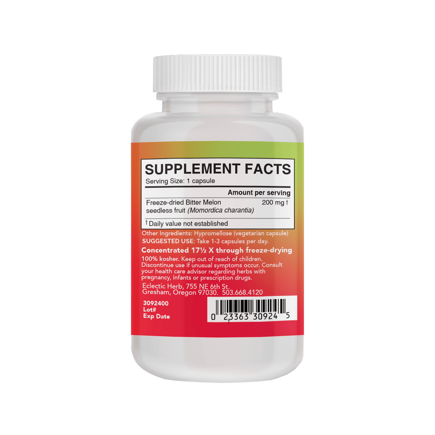BITTER MELON CAPSULES *PLASTIC BOTTLE* - Tree Spirit Wellness