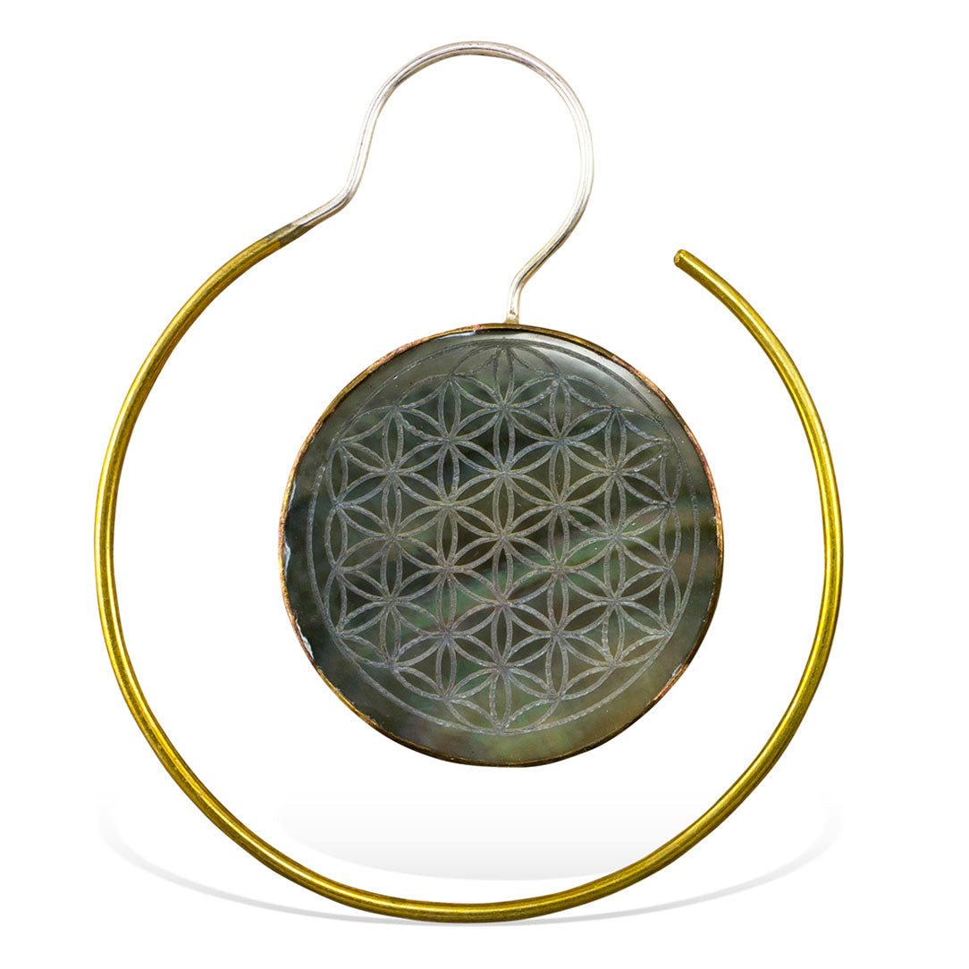 Black Pearl Hoops - Silver Post - Tree Spirit Wellness