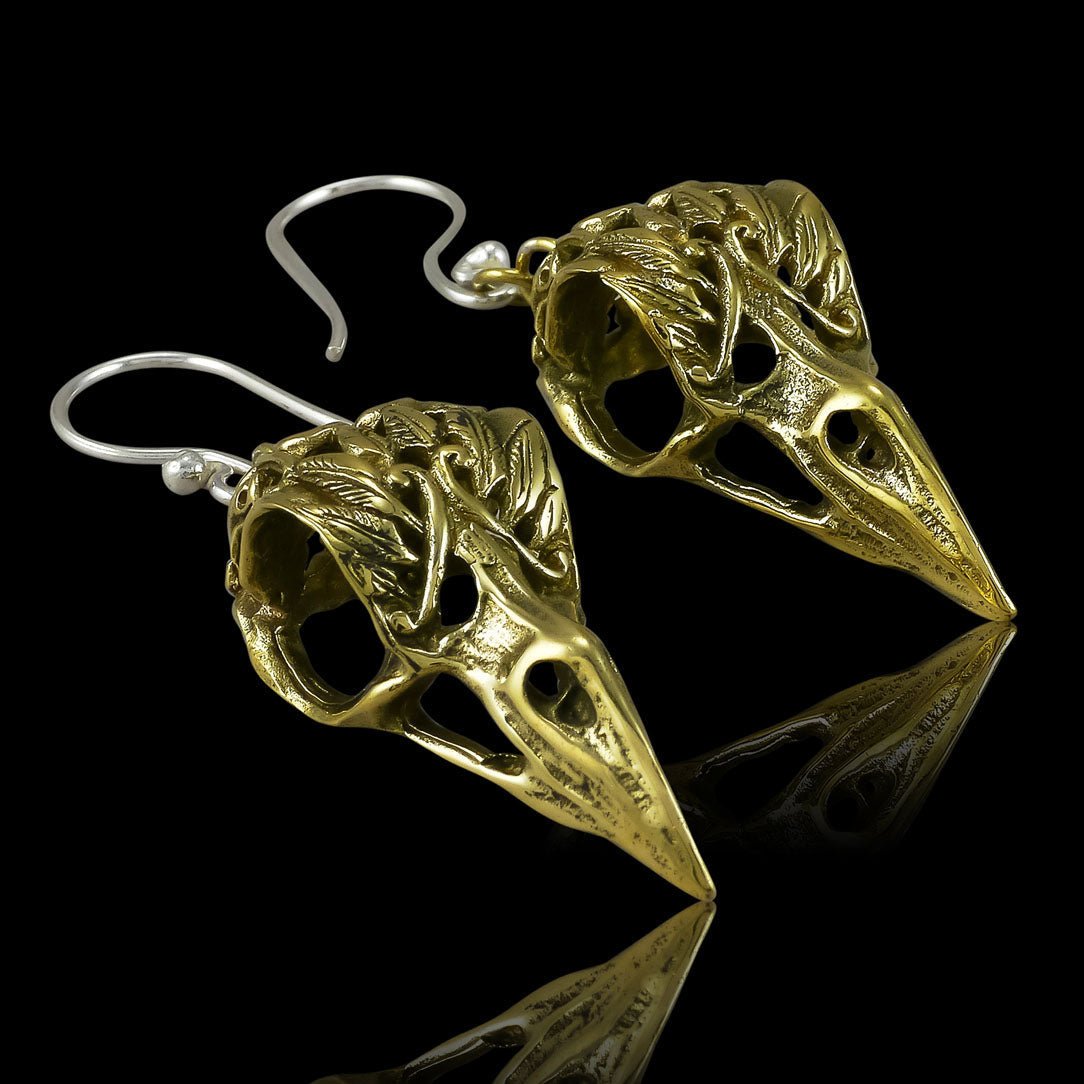 Brass Ravens - Silver Post - Tree Spirit Wellness