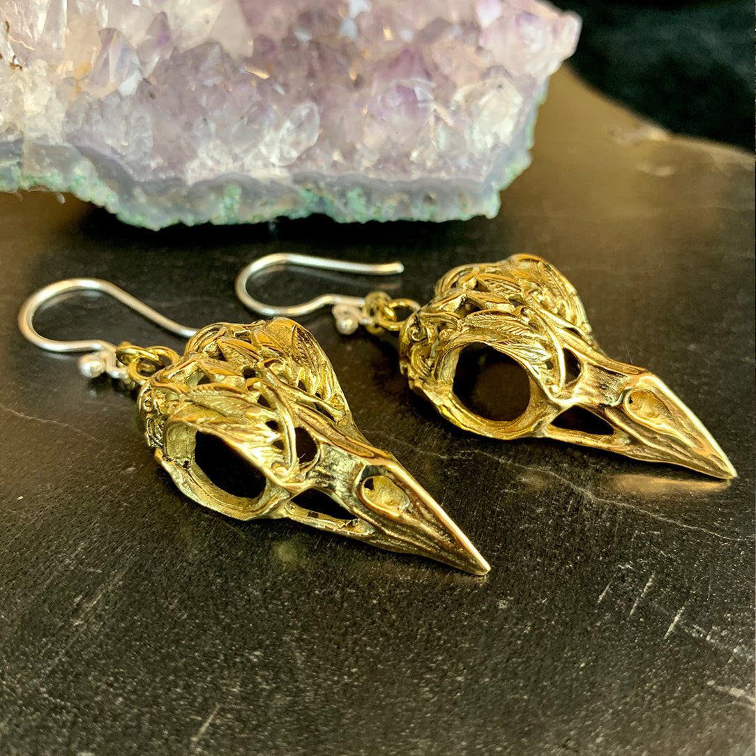Brass Ravens - Silver Post - Tree Spirit Wellness