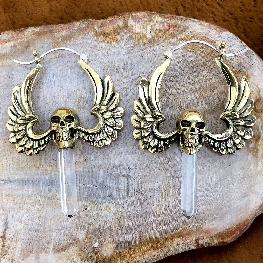 Crystal Skulls - Silver Posts - Tree Spirit Wellness