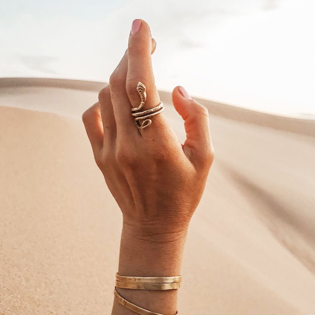 Curled Snake Ring - Brass - Tree Spirit Wellness