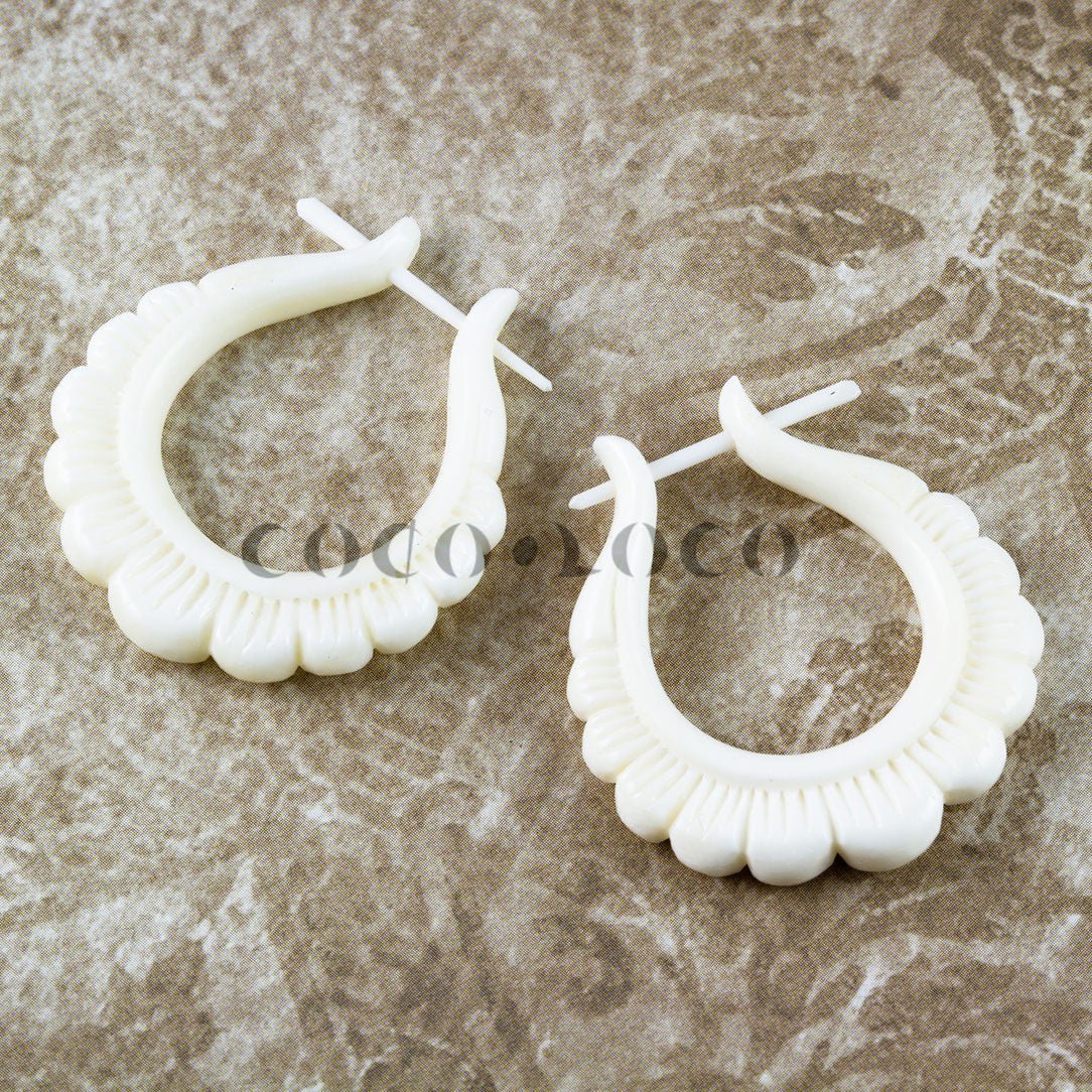 Daisy Hoops - Bone - Tree Spirit Wellness