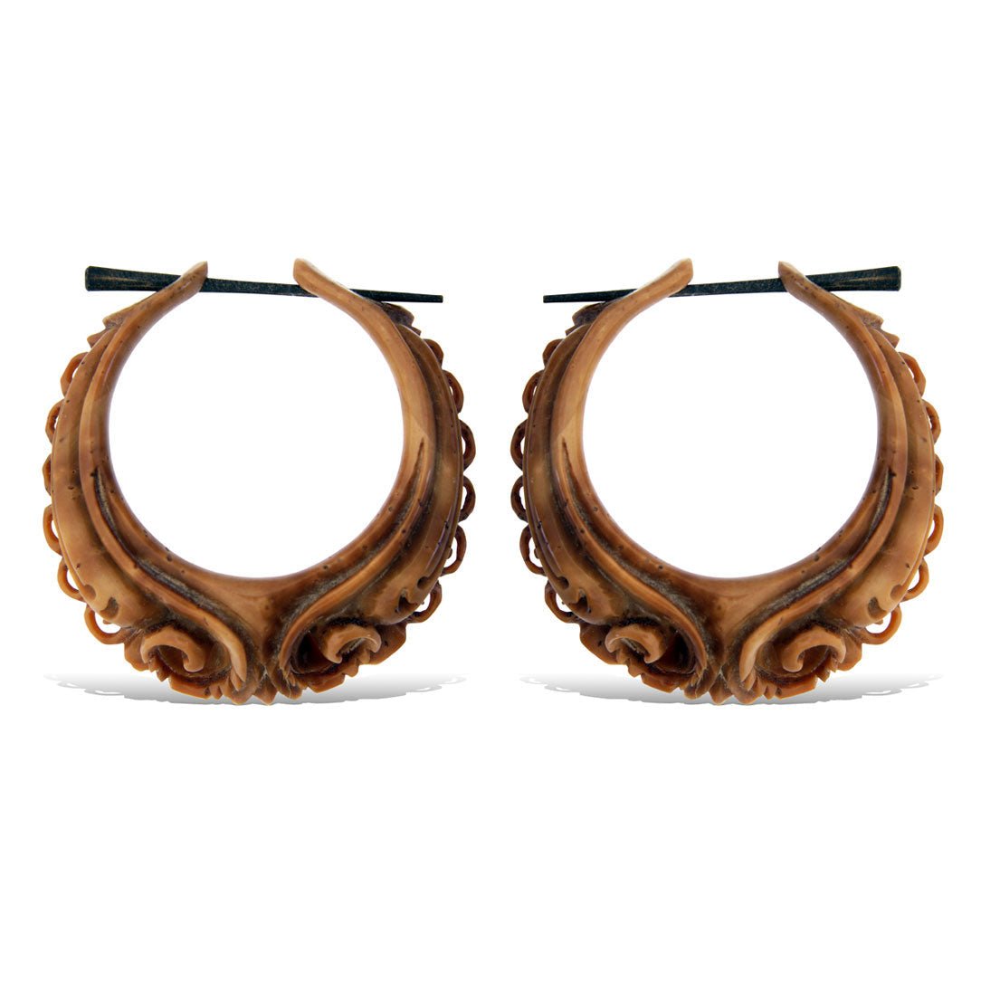 Dixie Hoops - Piassava Palm Nut - Tree Spirit Wellness