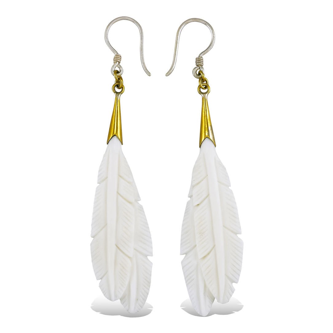 Feather Drops - Bone - Tree Spirit Wellness