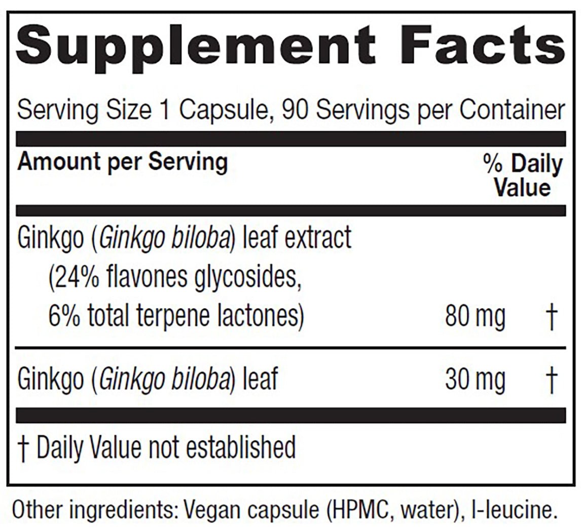 Ginkgo – 90 capsules - Tree Spirit Wellness