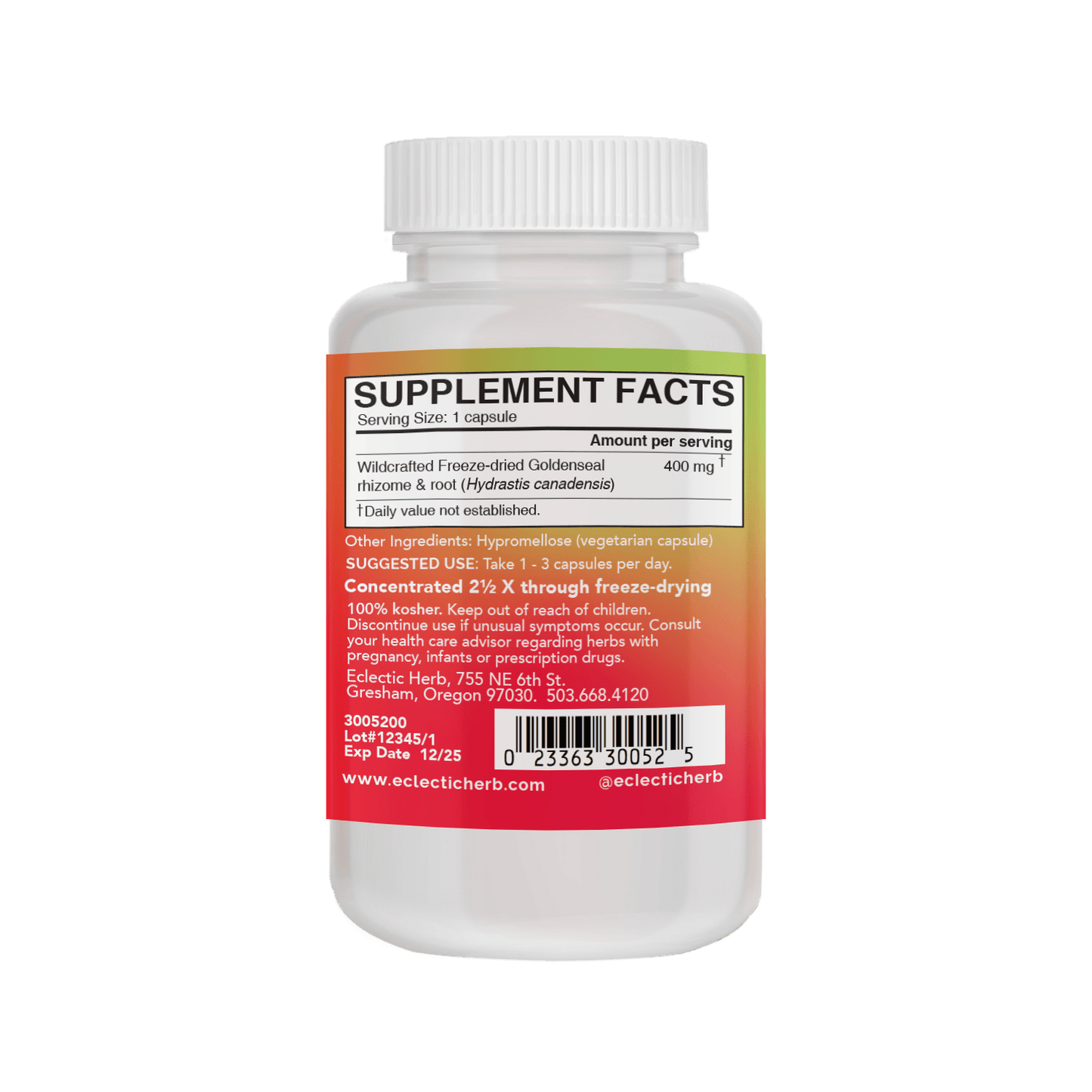GOLDENSEAL ROOT CAPSULES *PLASTIC BOTTLE* - Tree Spirit Wellness