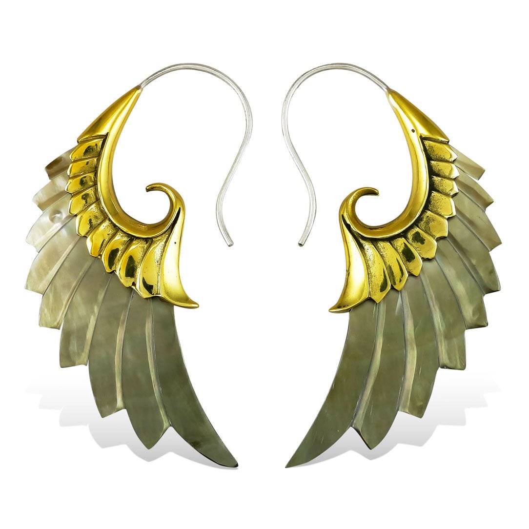 Gray Falcon Wings - Black Shell - Tree Spirit Wellness
