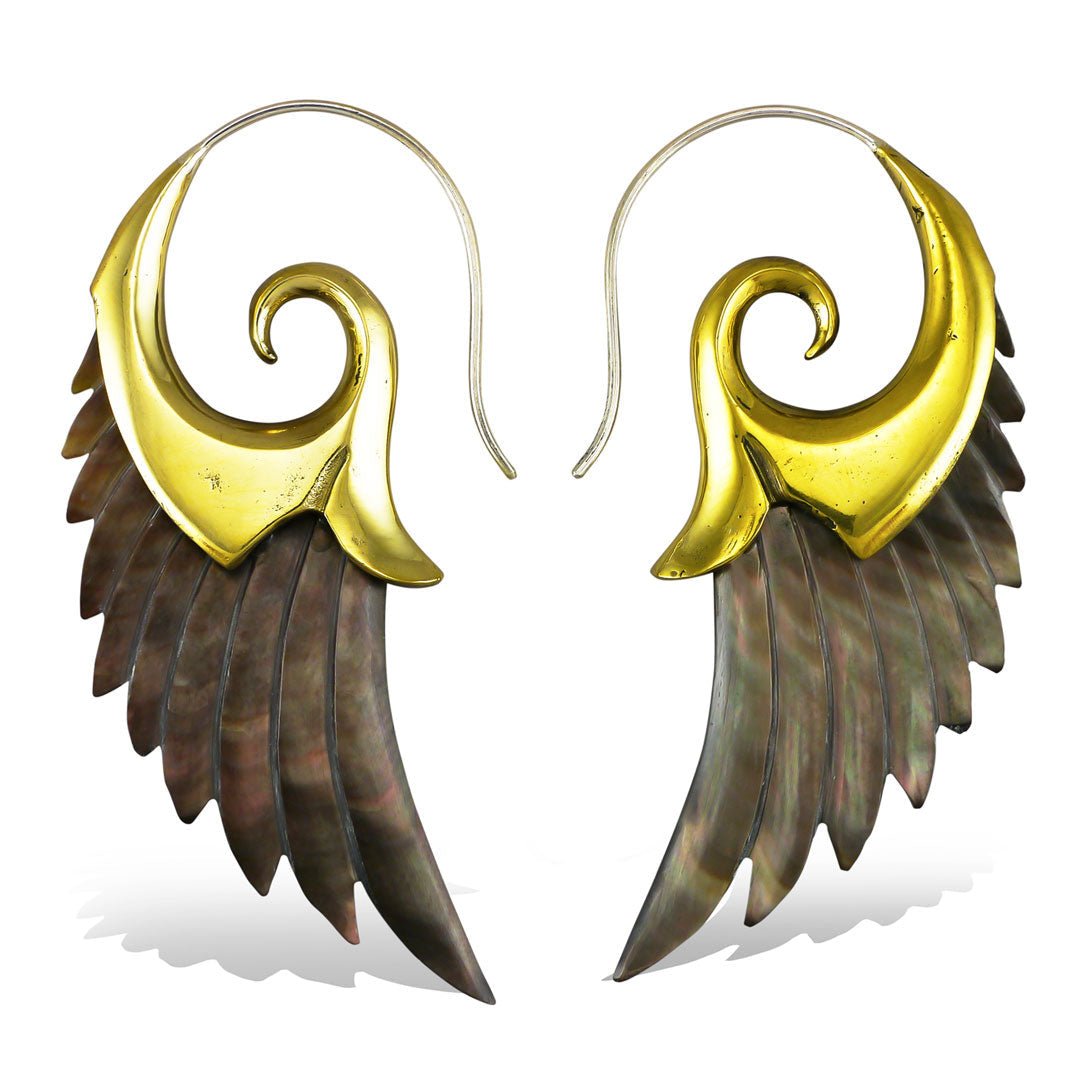 Gray Owl Wings - Black Shell - Tree Spirit Wellness